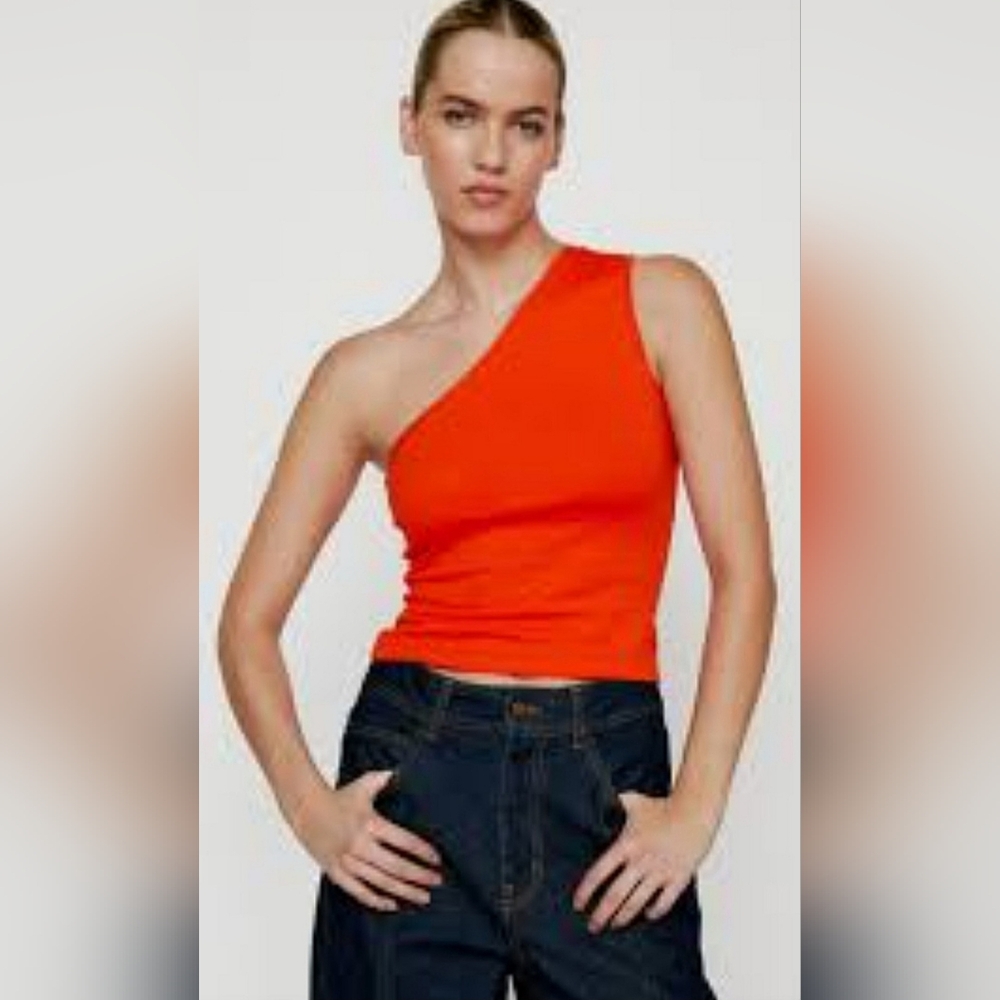 **NWT**One-Shoulder CroppedTank Top XLARGE
